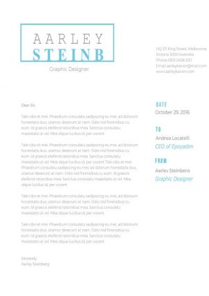 Modern Minimalist Cover Letter Template