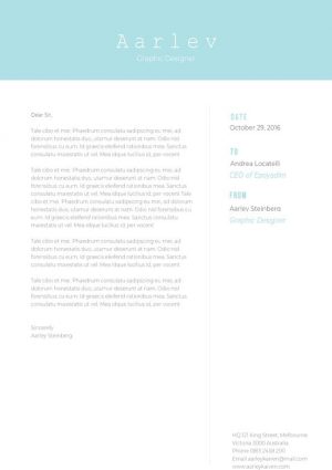 Simple Minimalist Cover Letter Template