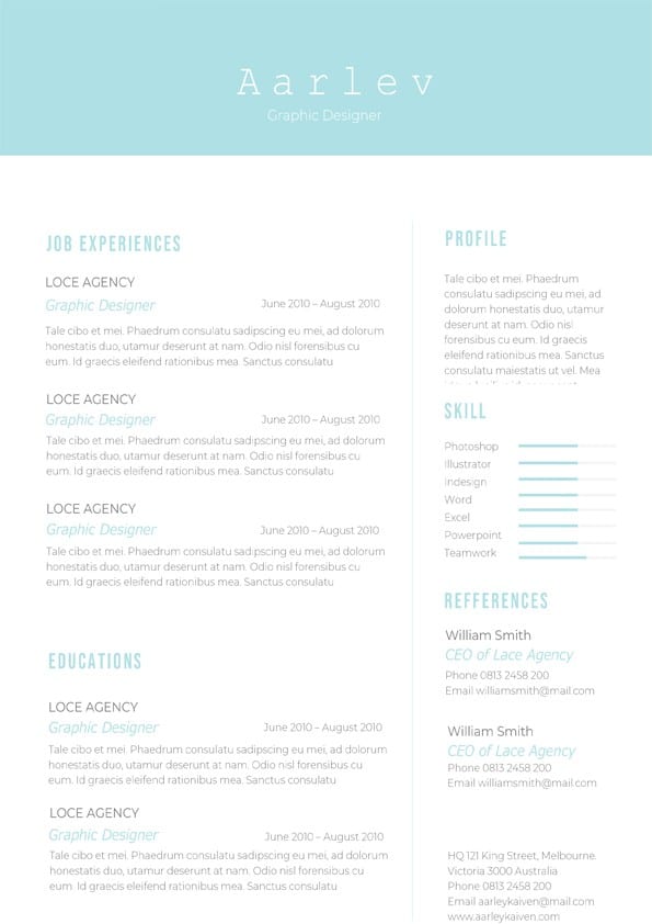 Clean Minimalist Resume/CV Template