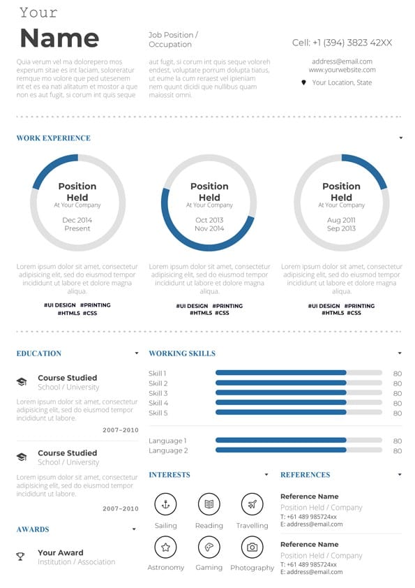 Infographic Style Resume Template