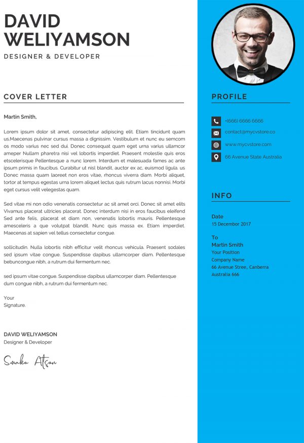 Clean Design Cover Letter 1