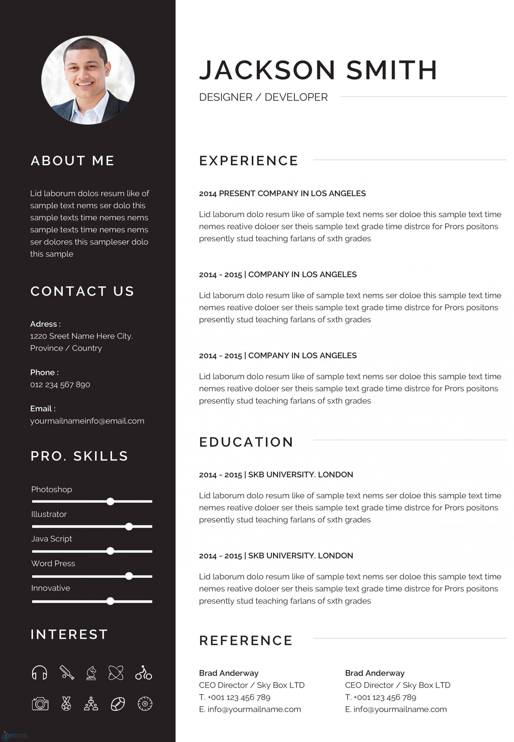 professional resume template word free download