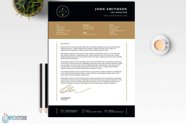 Clean Bold Cover Letter Template