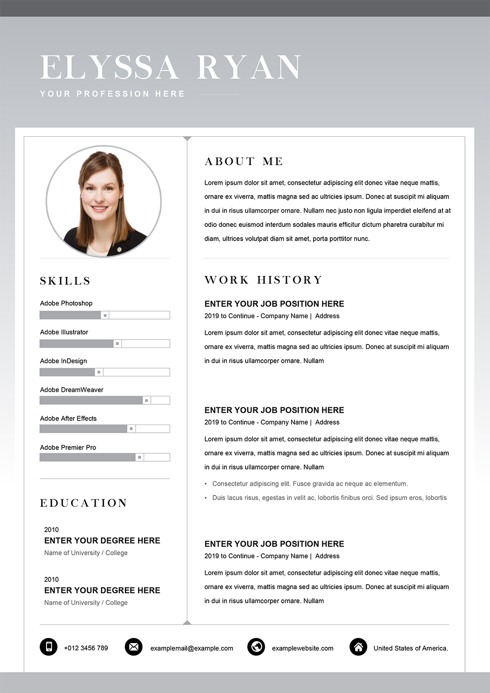ms word template for cv
