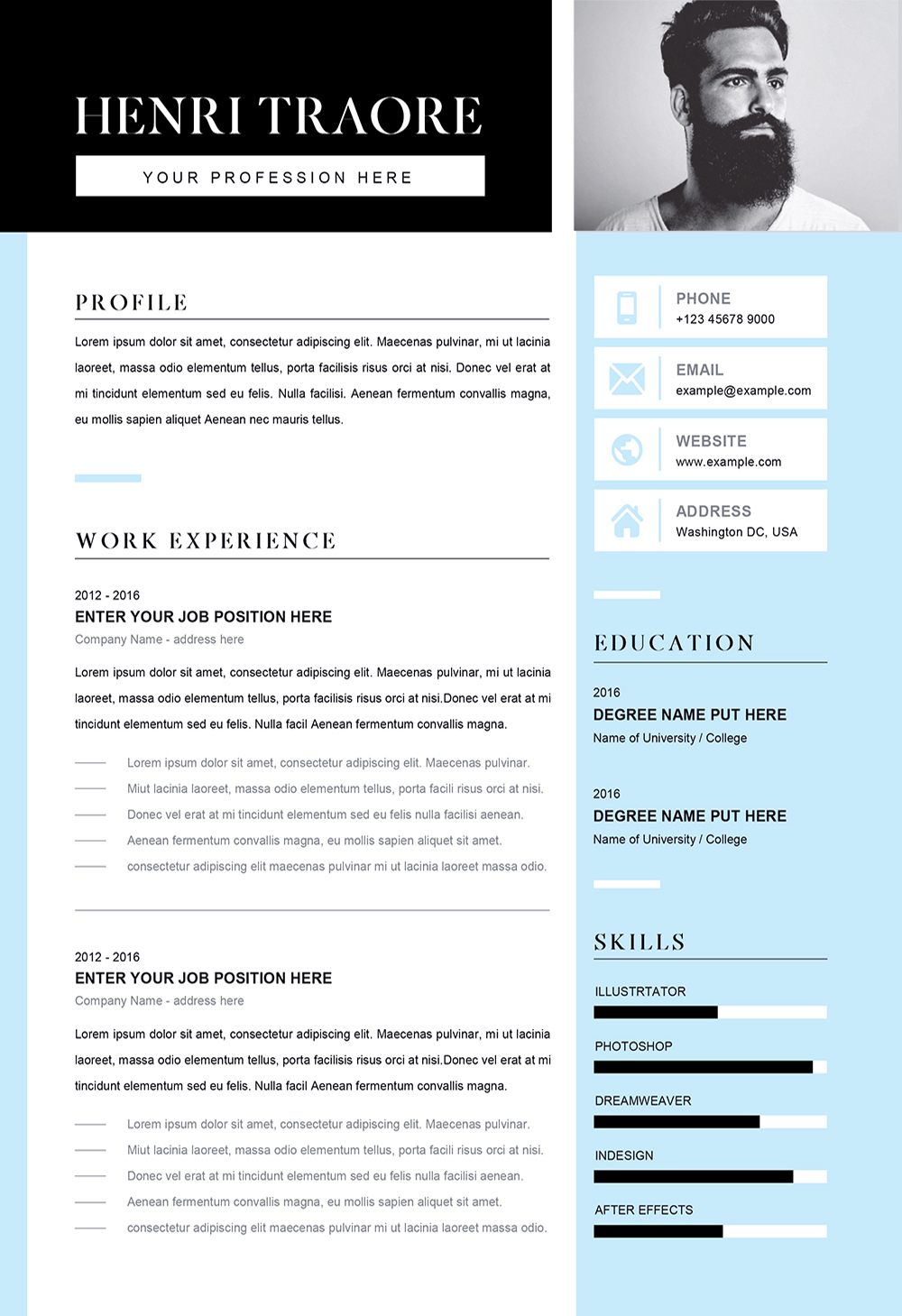 ms word cv template for students