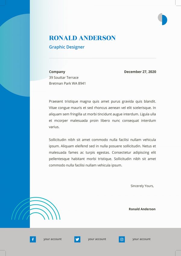 Eye Catching Cover Letter Template