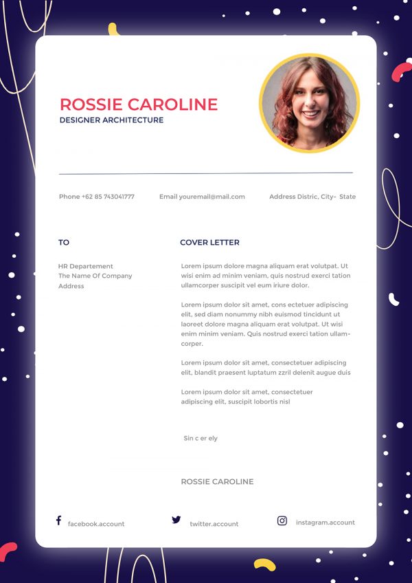 Simple Creative Cover Letter Template