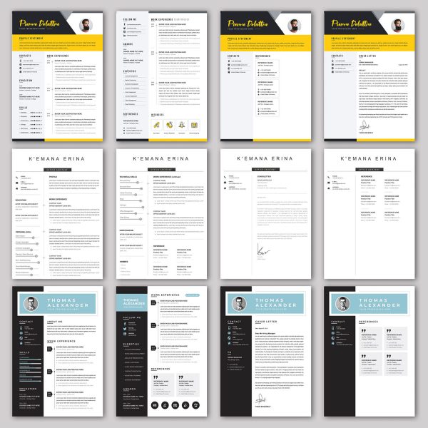 20 RESUME/CV/Cover Letter Template Bundle Microsoft Word Format 5