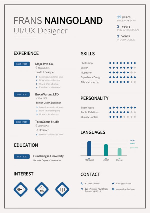 Job Resume / CV Word Template