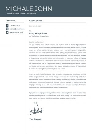 Clean Professional Cover Letter Template