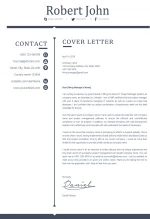 Modern Professional Cover Letter Word
